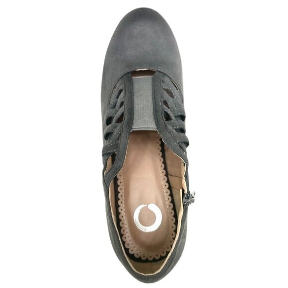 JOURNEE COLLECTION PIPER Women's Cagey Upper Ankle Boot Heel Booties Grey Size 9 - Picture 9 of 10